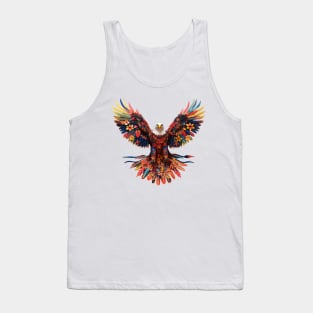 Abstract Floral Eagle Silhouette Tank Top